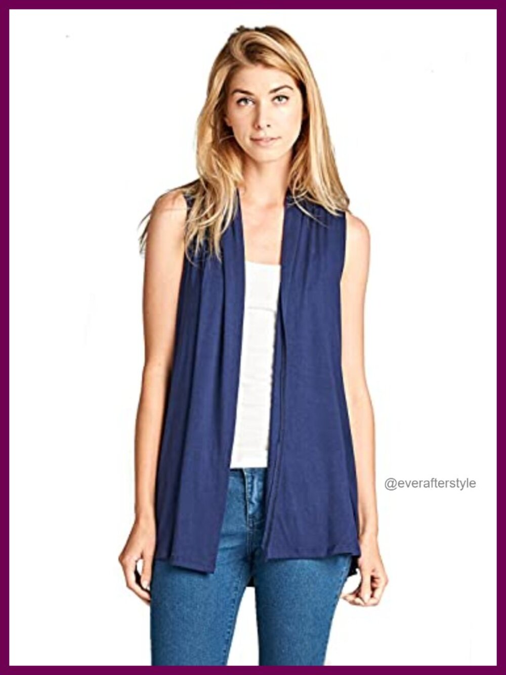 Viscose Made from Bamboo Sleeveless Open Front Vest Cardigan